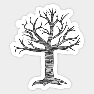 Grey camouflage Pattern mosaic Style tree Sticker